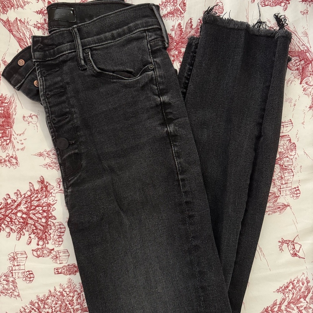 MOTHER Black Ankle Jeans